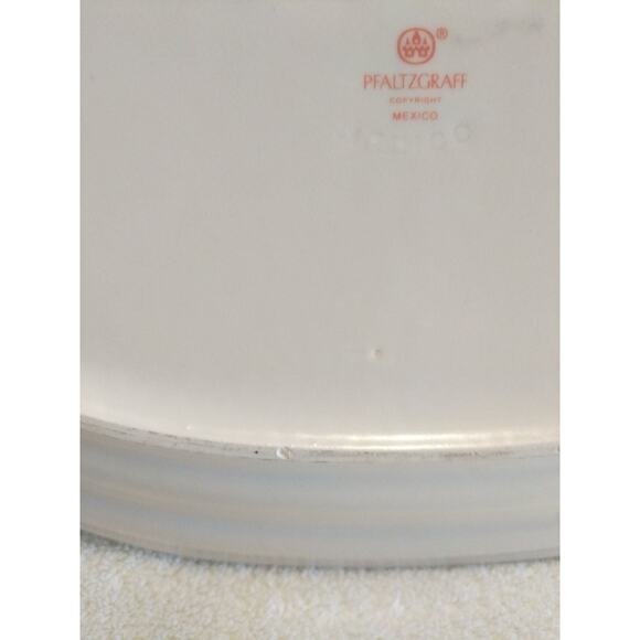 Pfaltzgraff Tea Rose 14-5/8" scalloped edge stoneware serving platter plate - Picture 4 of 9